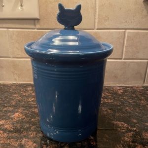 Fiesta Fiestaware Blue cat treat canister